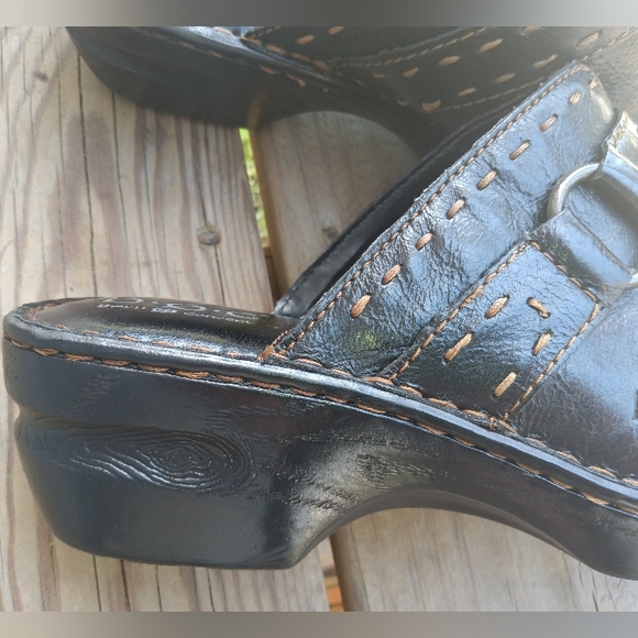 B.O.C. Born Concept Comfort Slip On Black Leather Clogs Mules Women's Size 11 - Picture 13 of 14